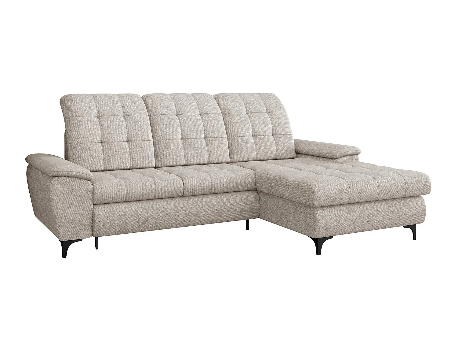 Sofá rinconero Sanford 103, Crema, Función de descanso, Almacenaje