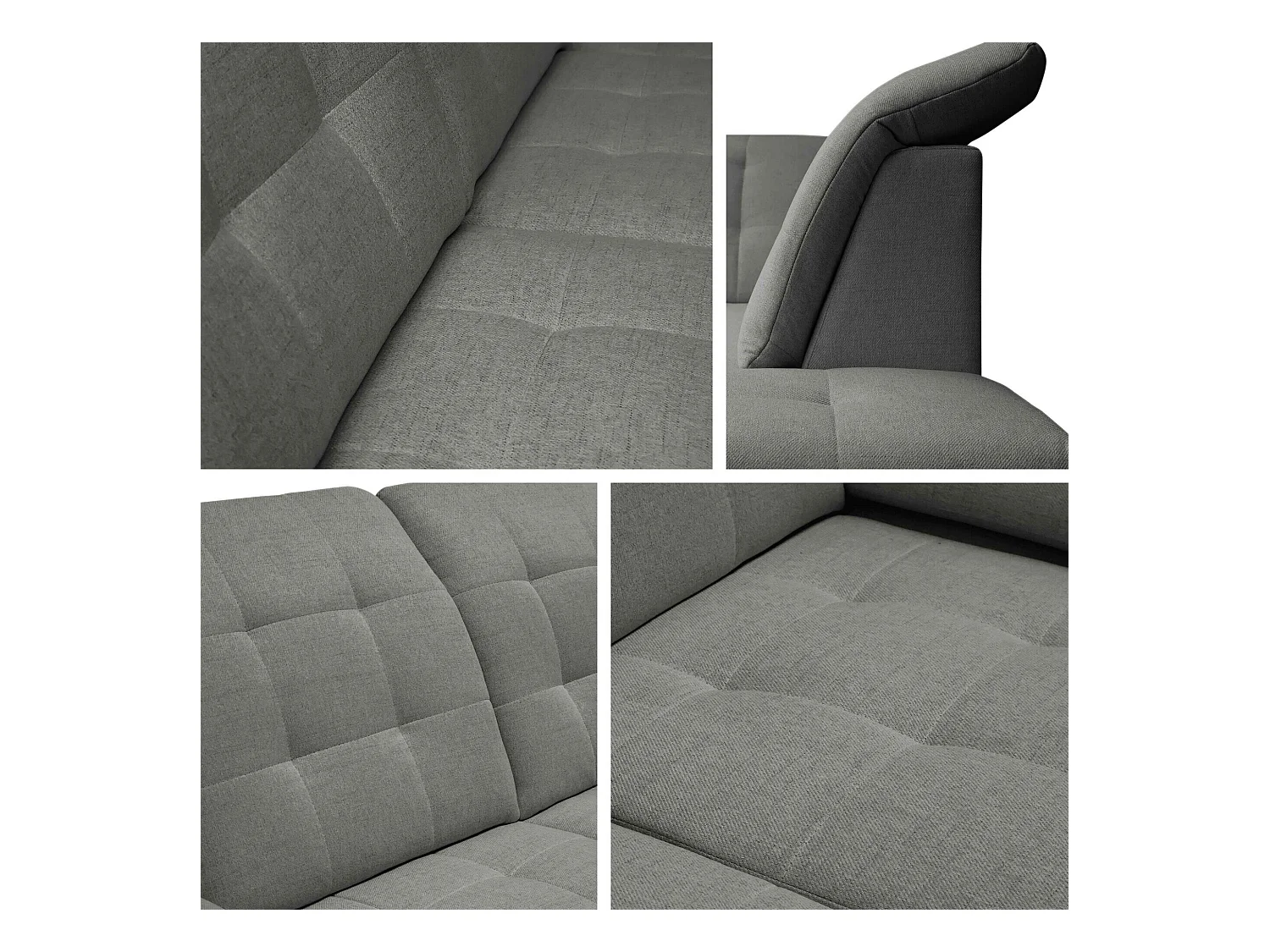 Sofá de canto Sanford 101, Cinzento, Funcionalidade de dormir