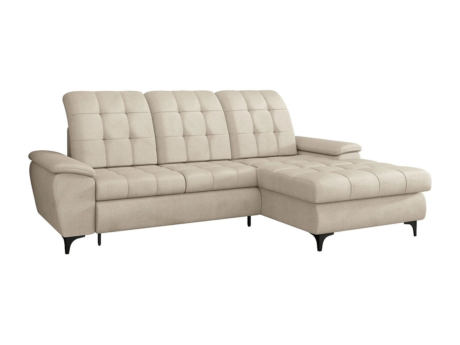 Sofá rinconero Sanford 103, Crema, Función de descanso, Almacenaje, 260x182x103cm