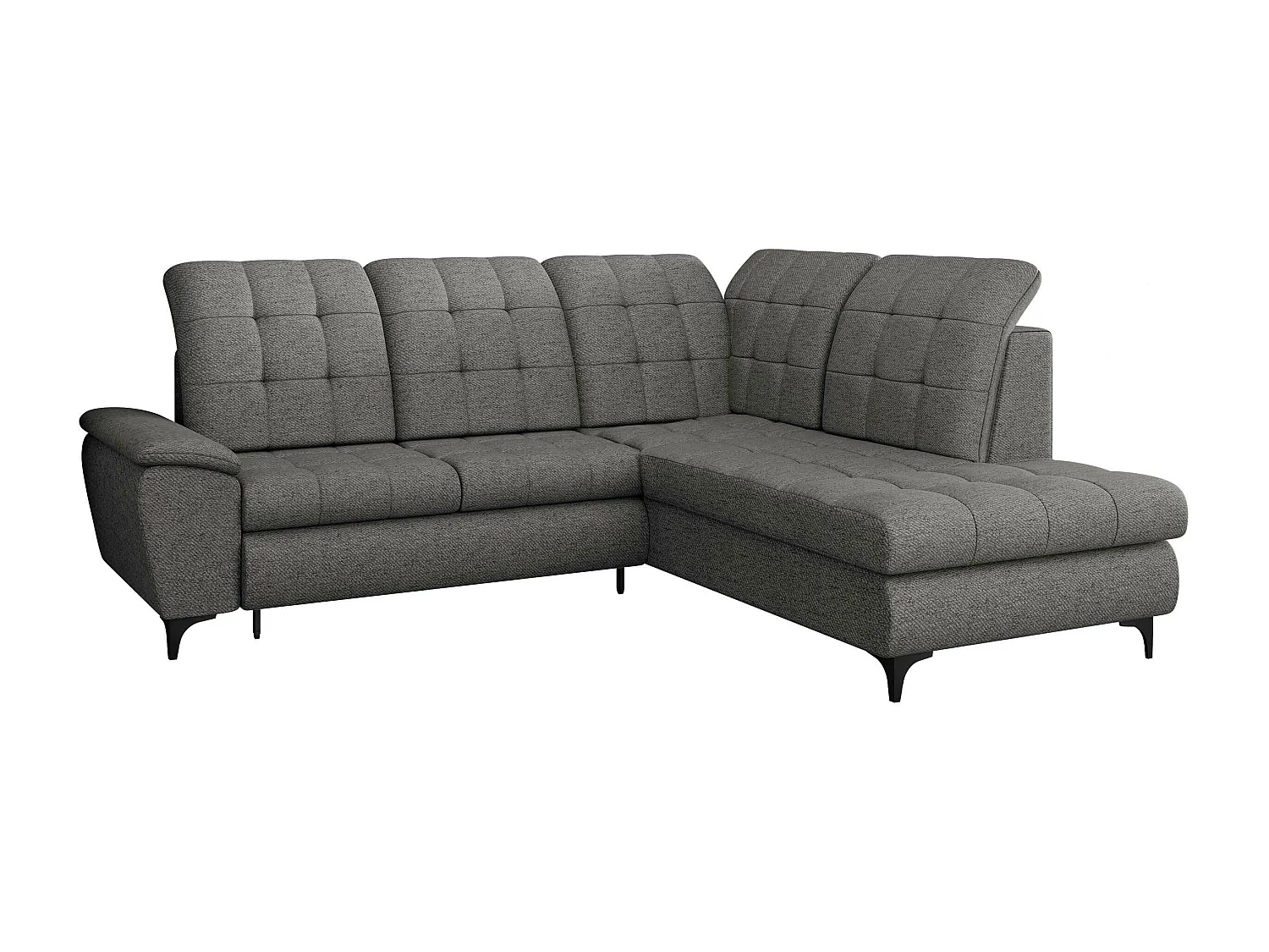 Sofá rinconero Sanford 101, Gris, Función de descanso, Almacenaje, 271x212x104cm