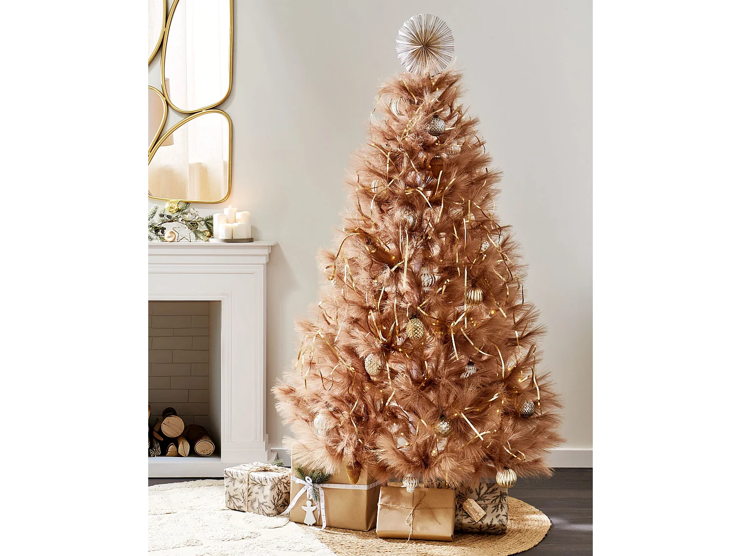 Künstlicher Weihnachtsbaum 180 cm hellbraun TALBOT