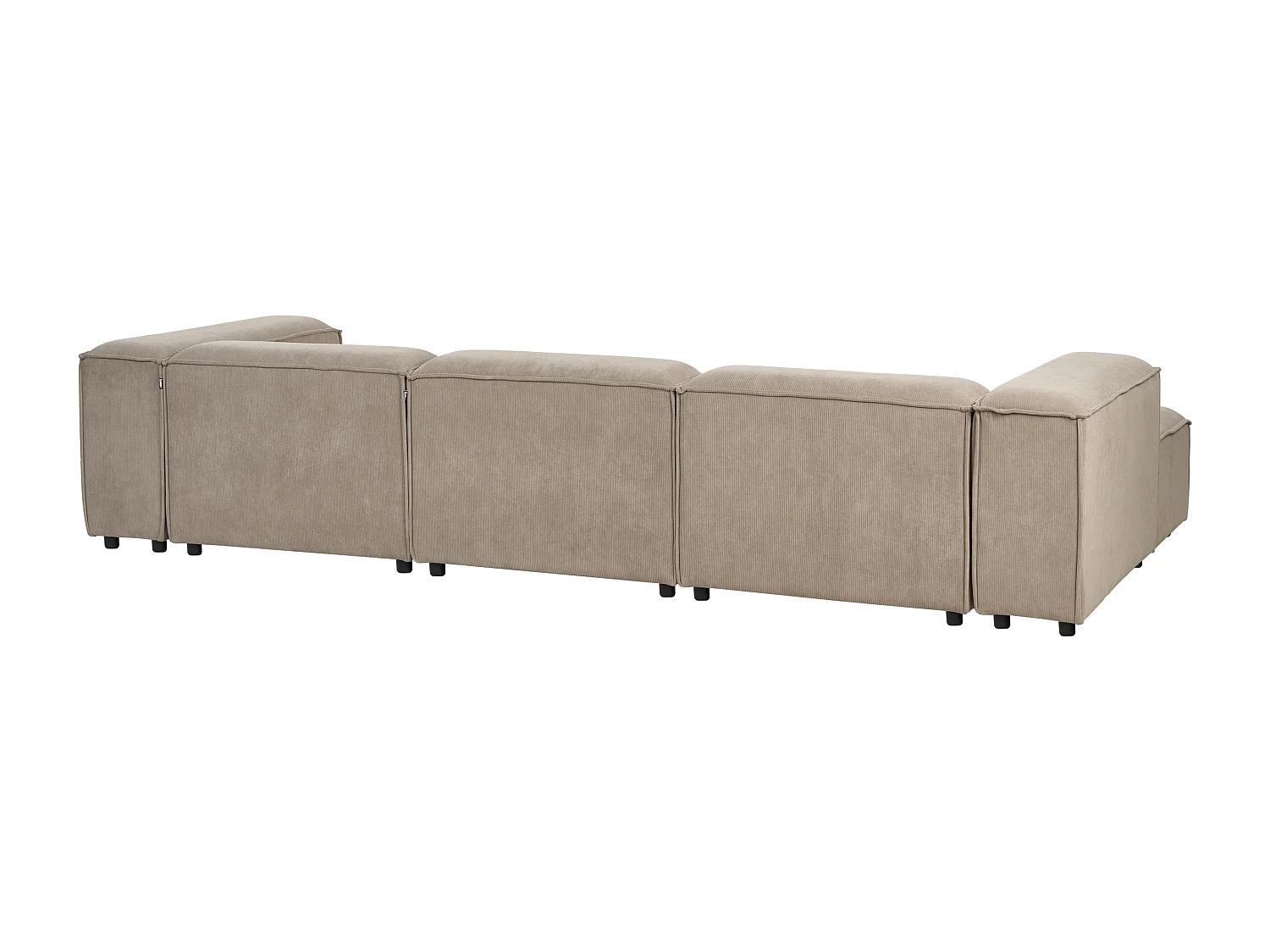Canapé d'angle modulable ARDAL Velours côtelé Taupe 4 places Côté droit