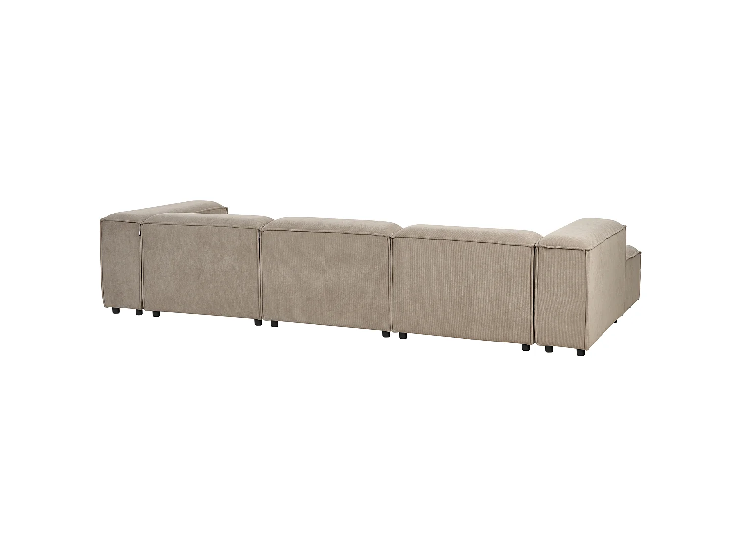 Canapé d'angle modulable ARDAL Velours côtelé Taupe 4 places Côté droit