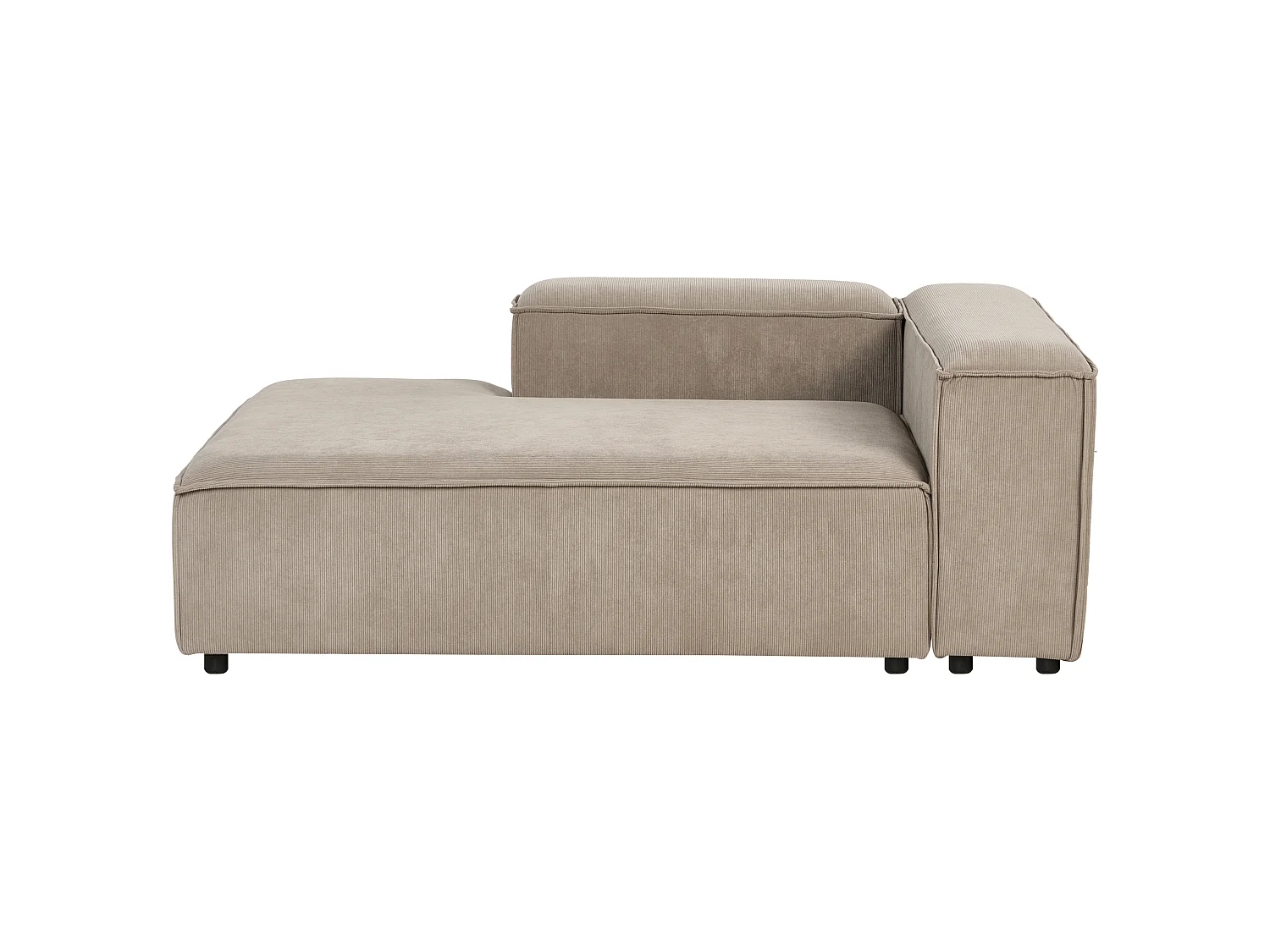 Canapé d'angle modulable ARDAL Velours côtelé Taupe 4 places Côté droit