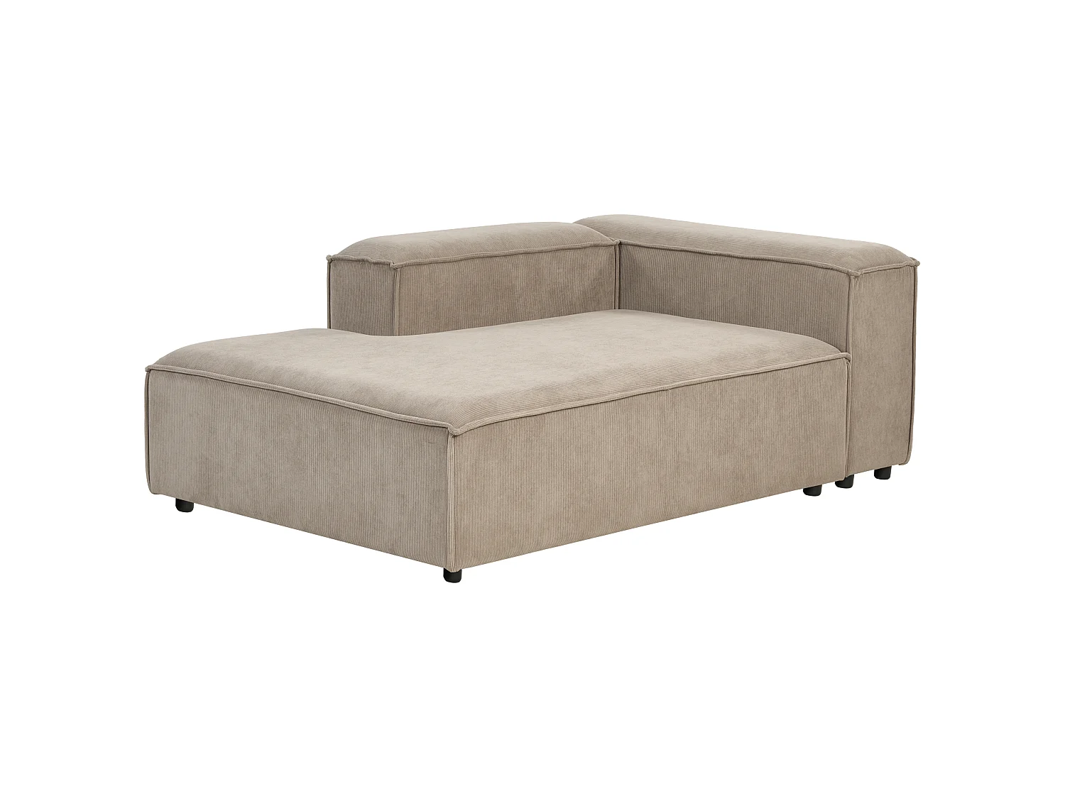 Canapé d'angle modulable ARDAL Velours côtelé Taupe 4 places Côté droit