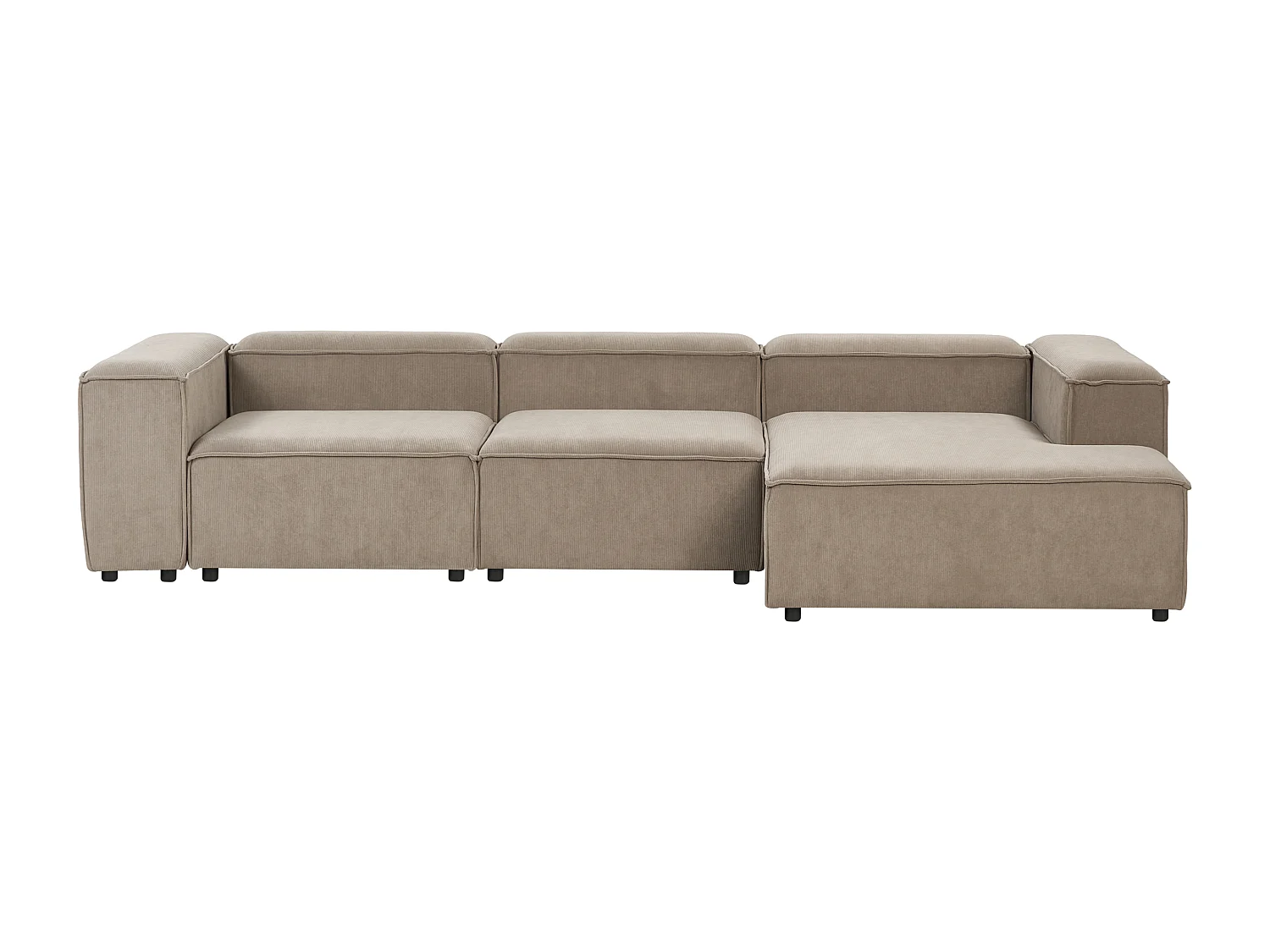 Sofá de canto modular ARDAL Bombazine Taupe 4 lugares à esquerda