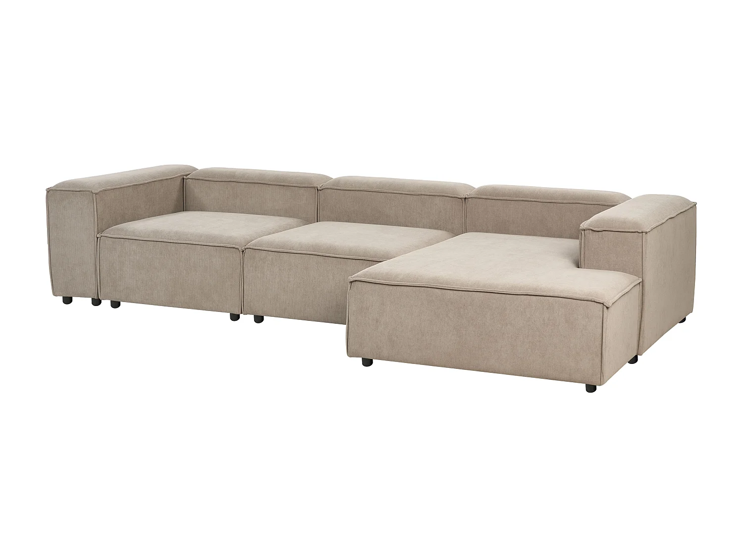 Sofá de canto modular ARDAL Bombazine Taupe 4 lugares à esquerda