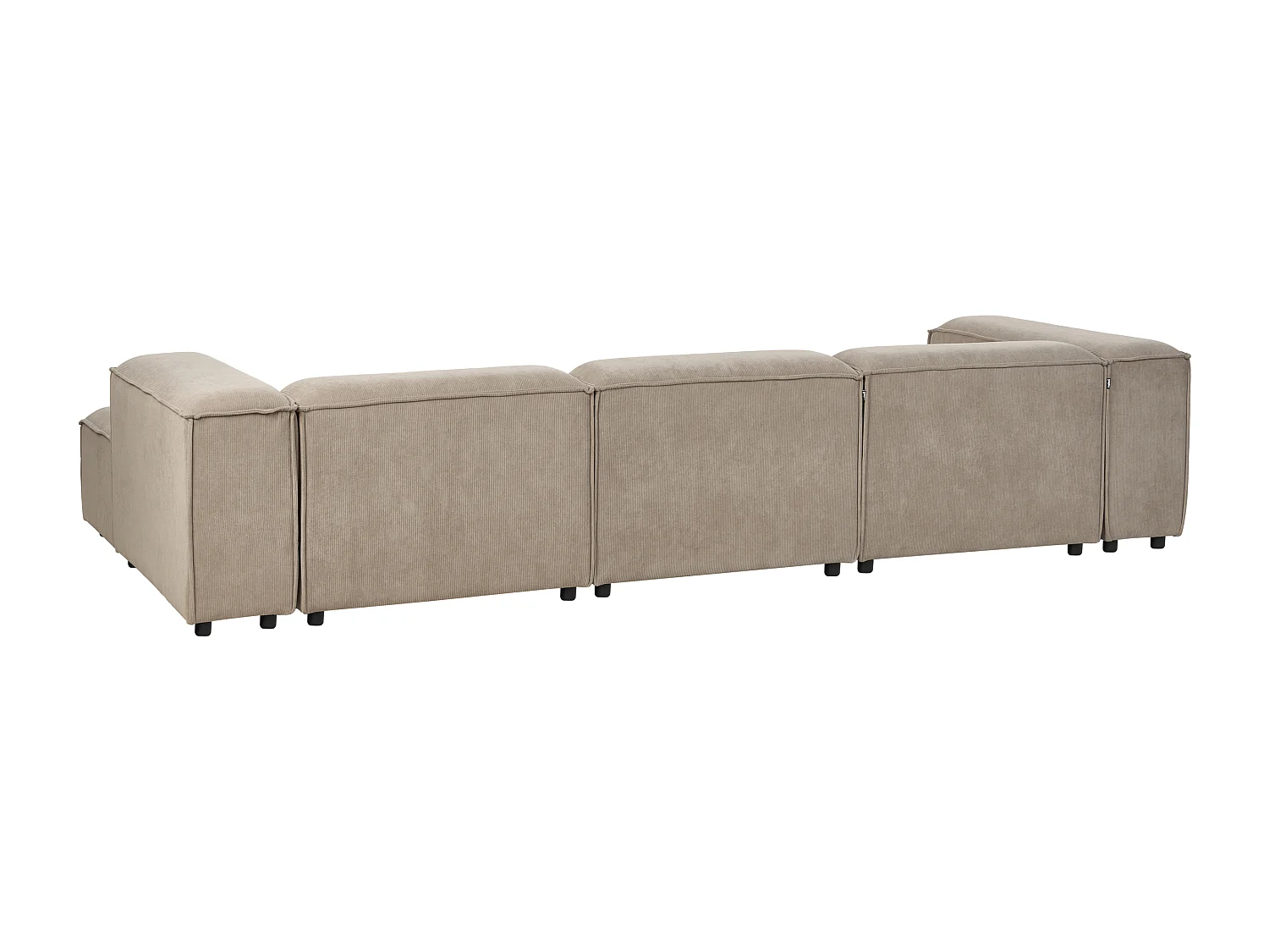 Sofá de canto modular ARDAL Bombazine Taupe 4 lugares à esquerda