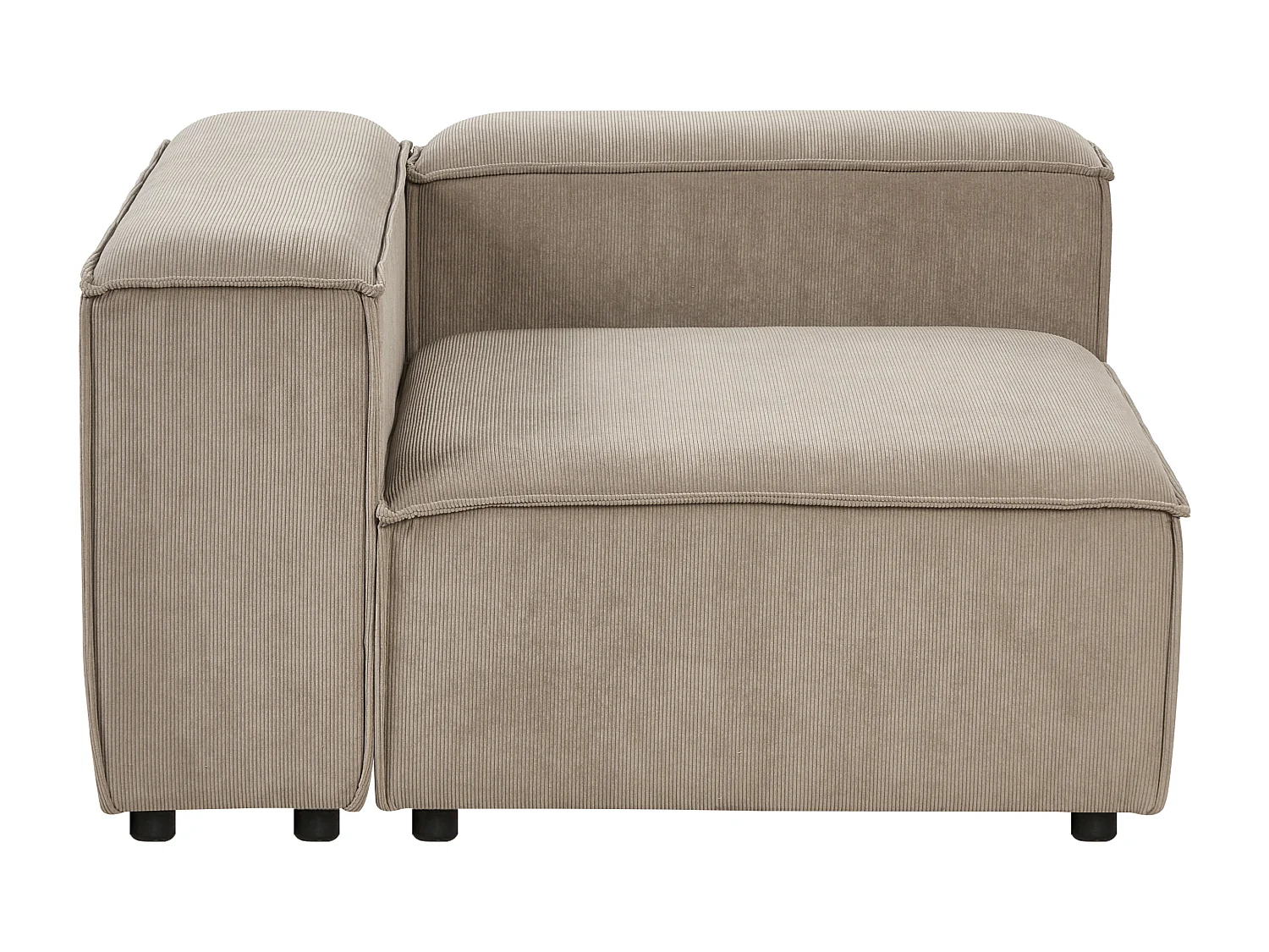 Sofá de canto modular ARDAL Bombazine Taupe 4 lugares à esquerda