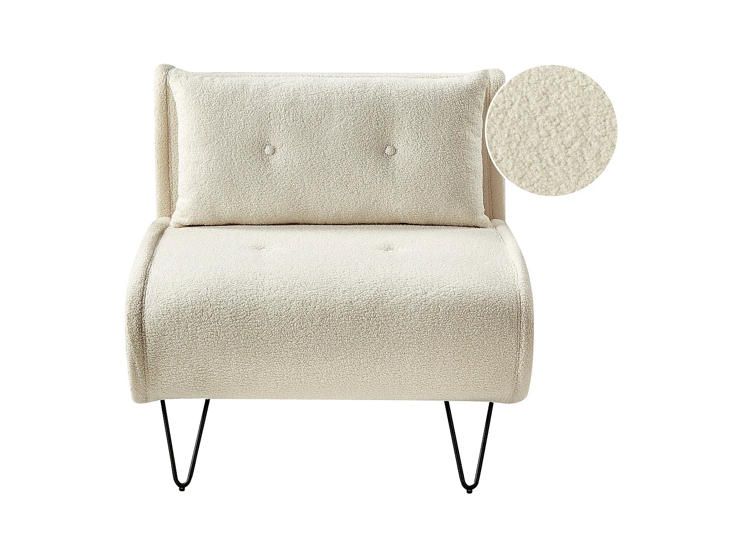 1-Sitzer Schlafsofa VESTFOLD Bouclé Cremeweiss