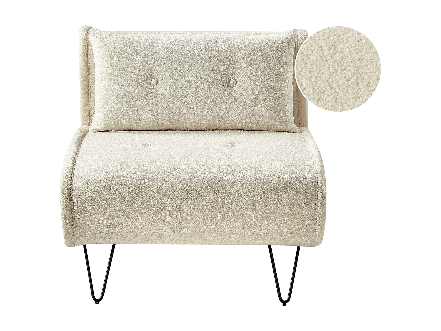 Fauteuil convertible VESTFOLD Bouclé Blanc cassé