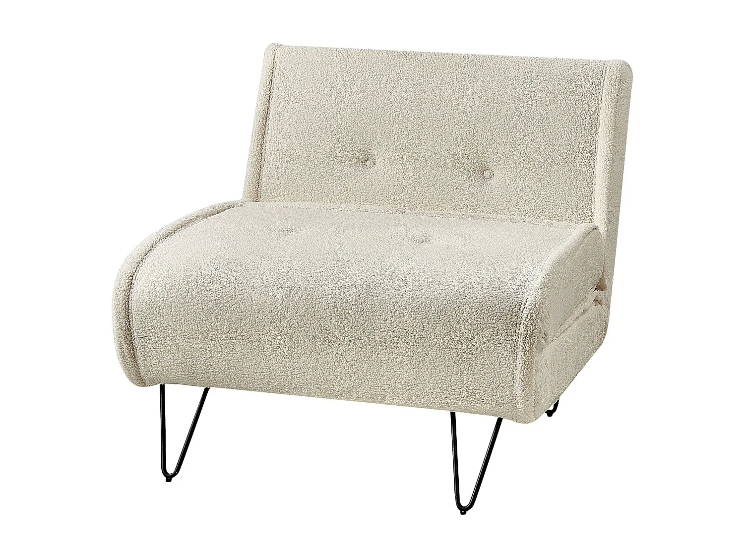Fauteuil convertible VESTFOLD Bouclé Blanc cassé