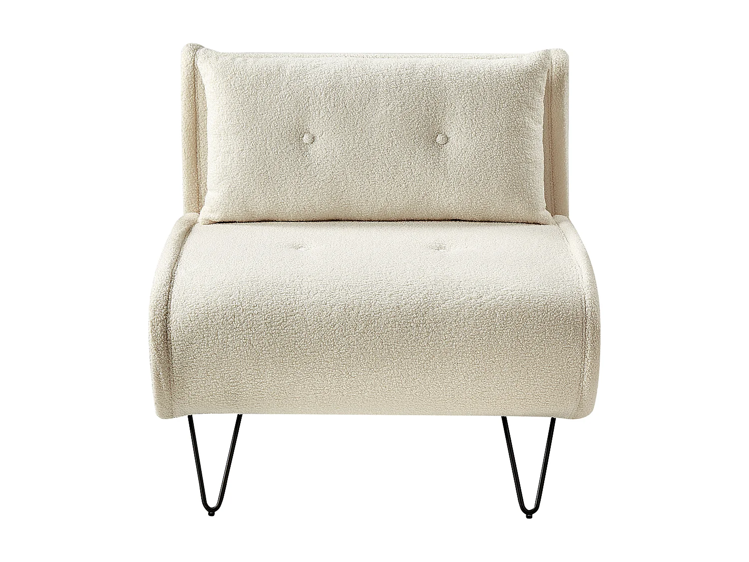 1-Sitzer Schlafsofa VESTFOLD Bouclé Cremeweiss