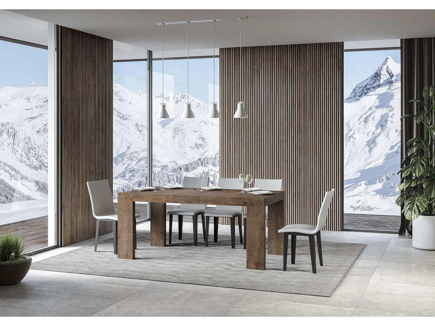 Ausziehbarer Tisch 200/304x90 cm Roxell Nussbaum