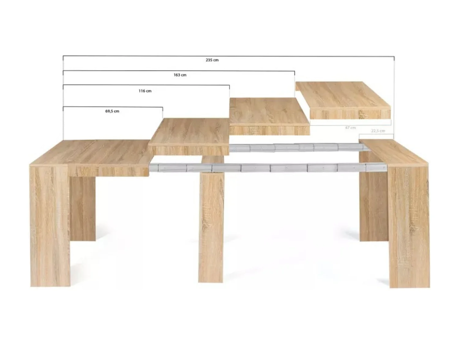 Table console extensible en bois - 2,35 m BELLI