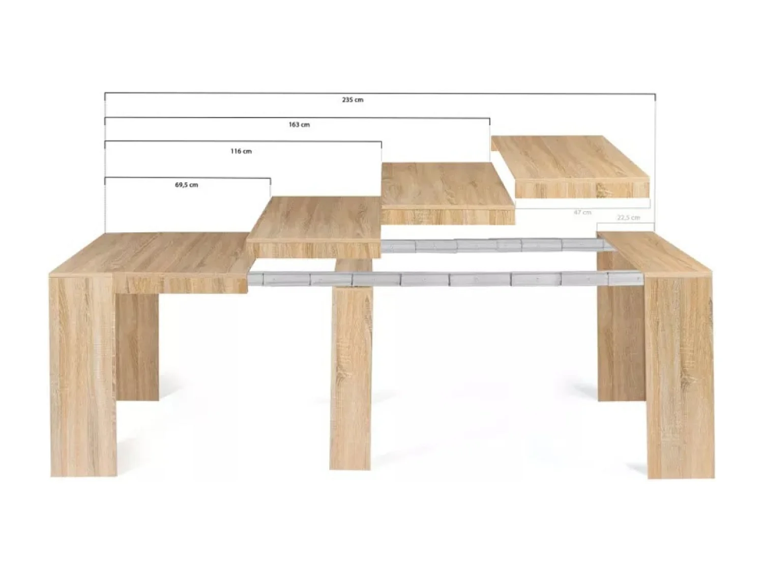 Table console extensible en bois - 2,35 m BELLI