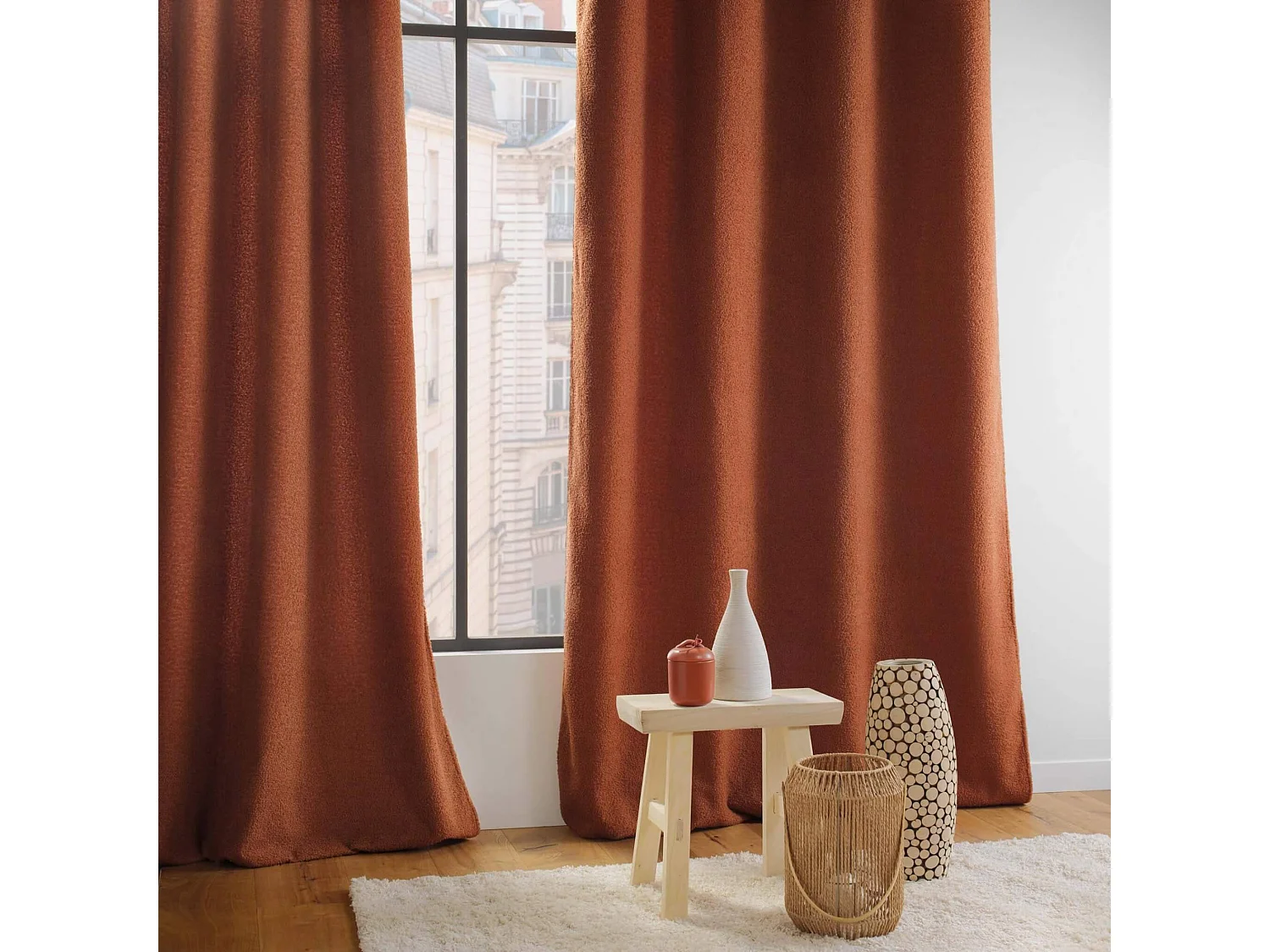 Cortina con Ojetes Wooly Bouclette Unida 140 x 240 cm