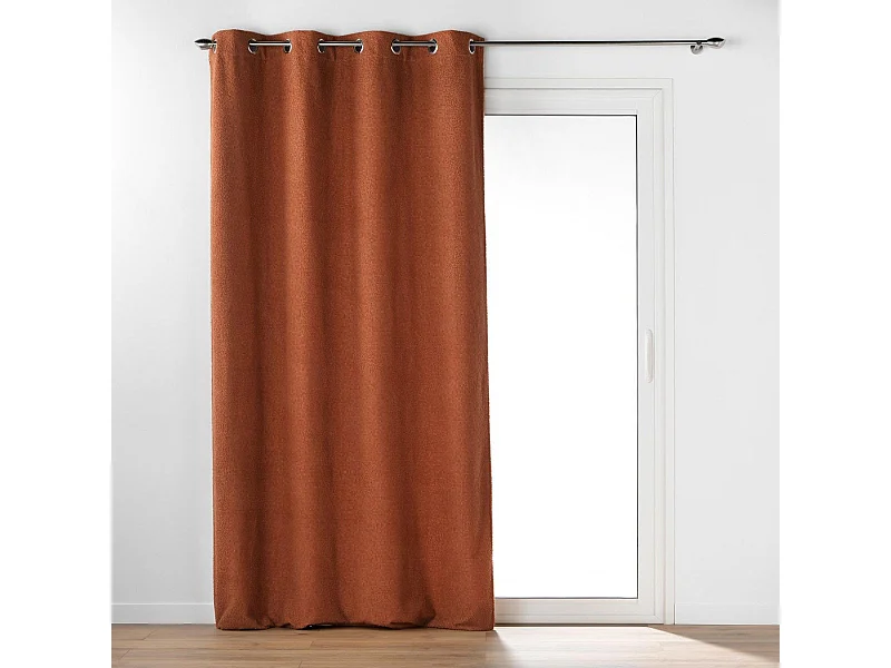Rideau à Œillets Bouclette "Wooly" 140x240cm Terracotta
