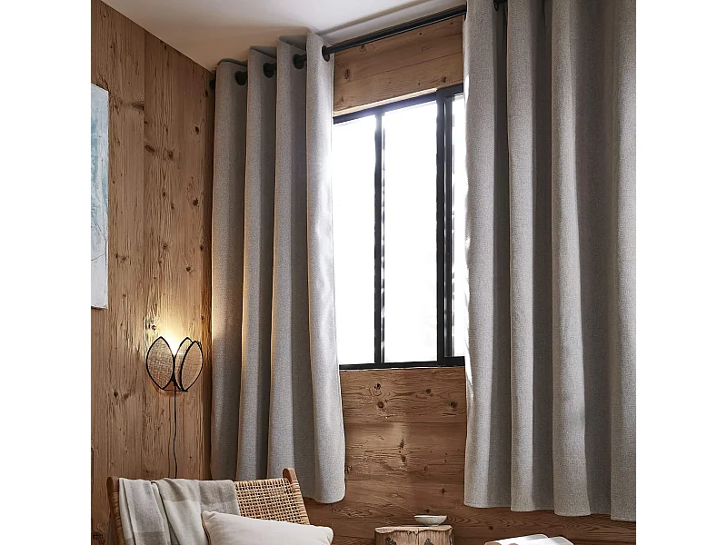 Rideau occultant thermique à oeillets 140x180 Beige