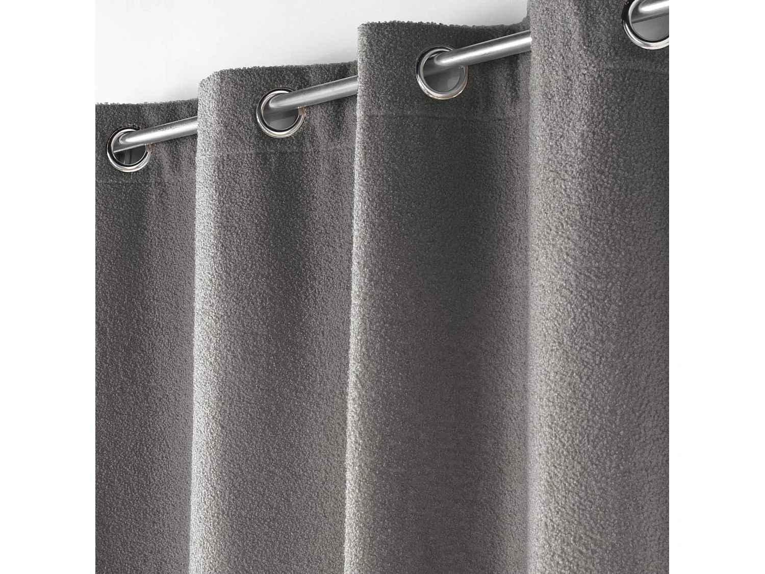 Rideau à Œillets Bouclette "Wooly" 140x240cm Gris