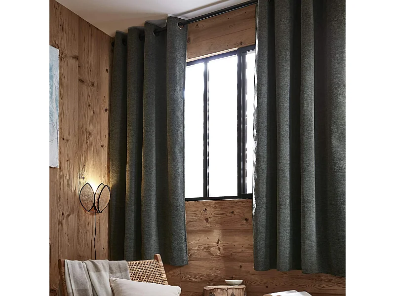 Rideau occultant thermique à oeillets 140x180 Vert