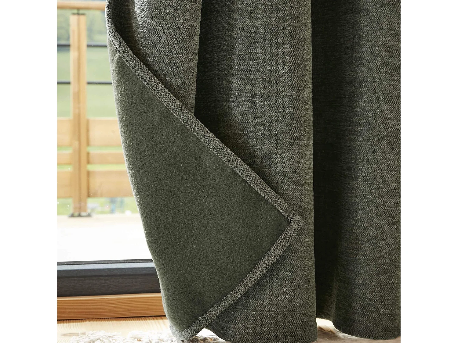 Rideau occultant thermique à oeillets 140x180 Vert