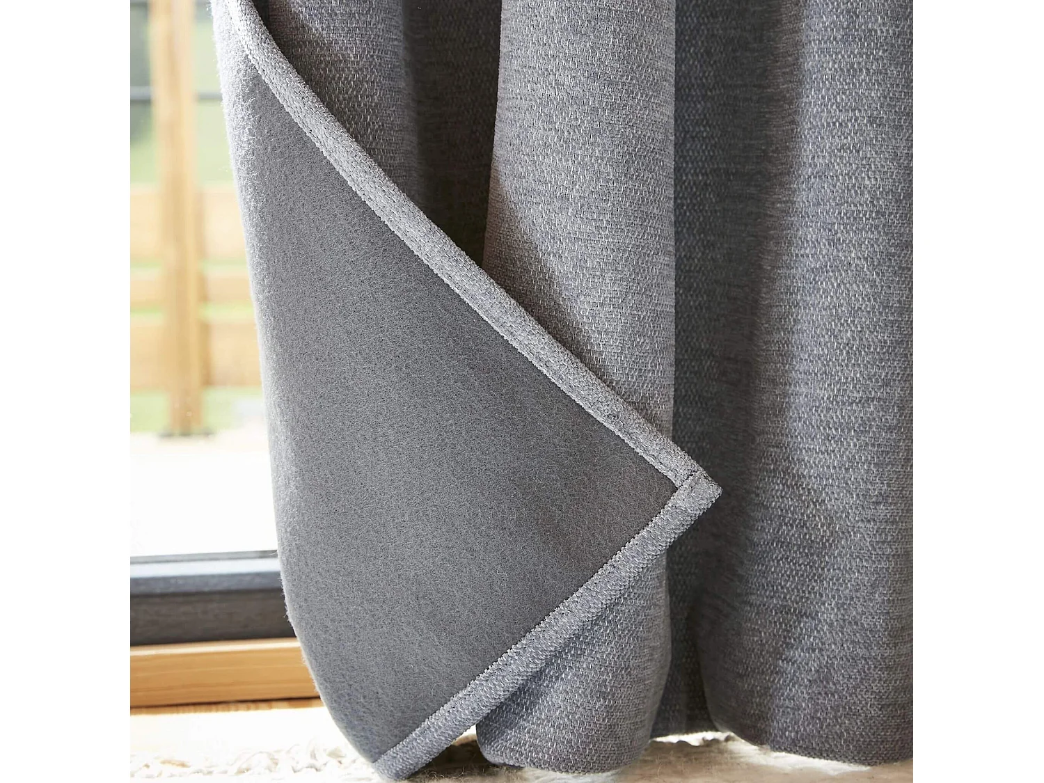 Rideau occultant thermique à oeillets 140x180 Gris