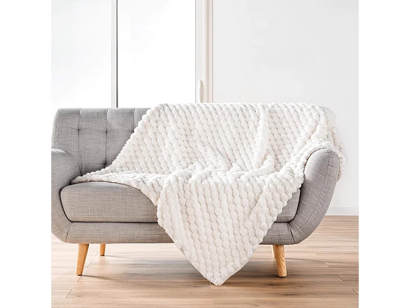 Plaid imitation fourrure/sherpa Frosty 125x150