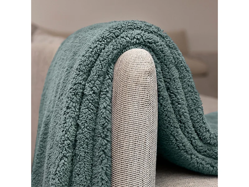 Plaid polaire uni Céladon 150x200 cm