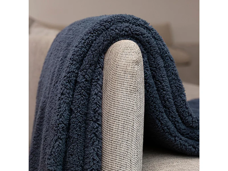 Plaid polaire uni Bleu marine 130x170 cm