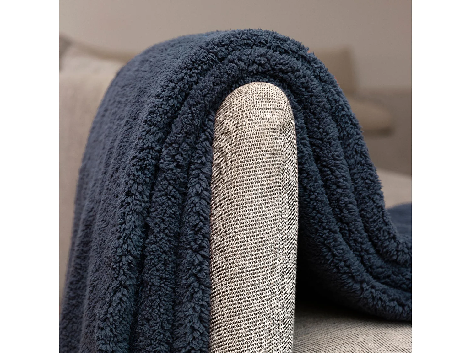 Plaid polaire uni Bleu marine 130x170 cm