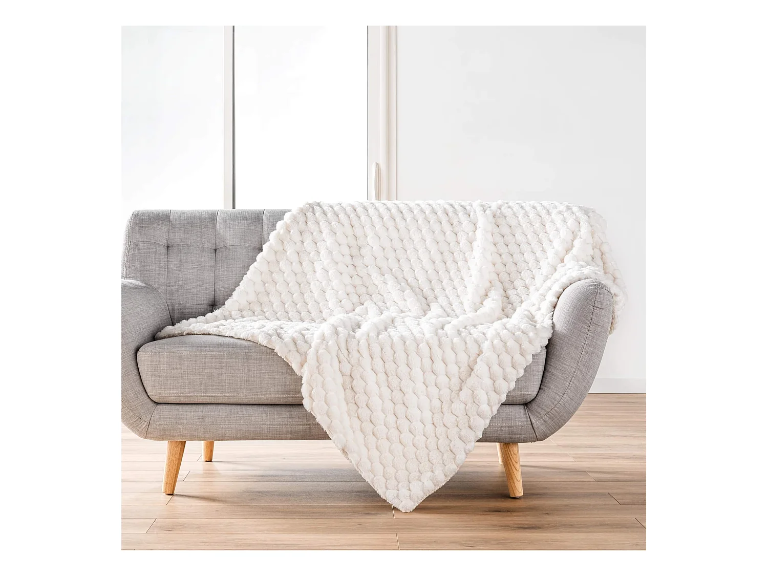 Plaid imitation fourrure/sherpa Frosty 180x220