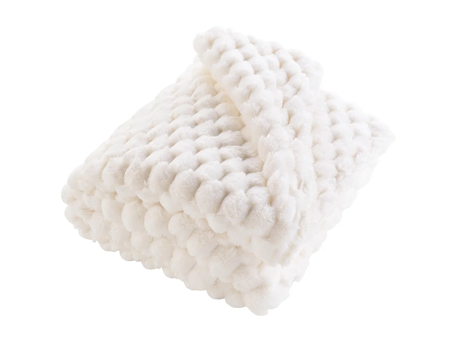Koc w kratę z imitacji futra/Sherpa Frosty 180x220 - Douceur d'Intérieur