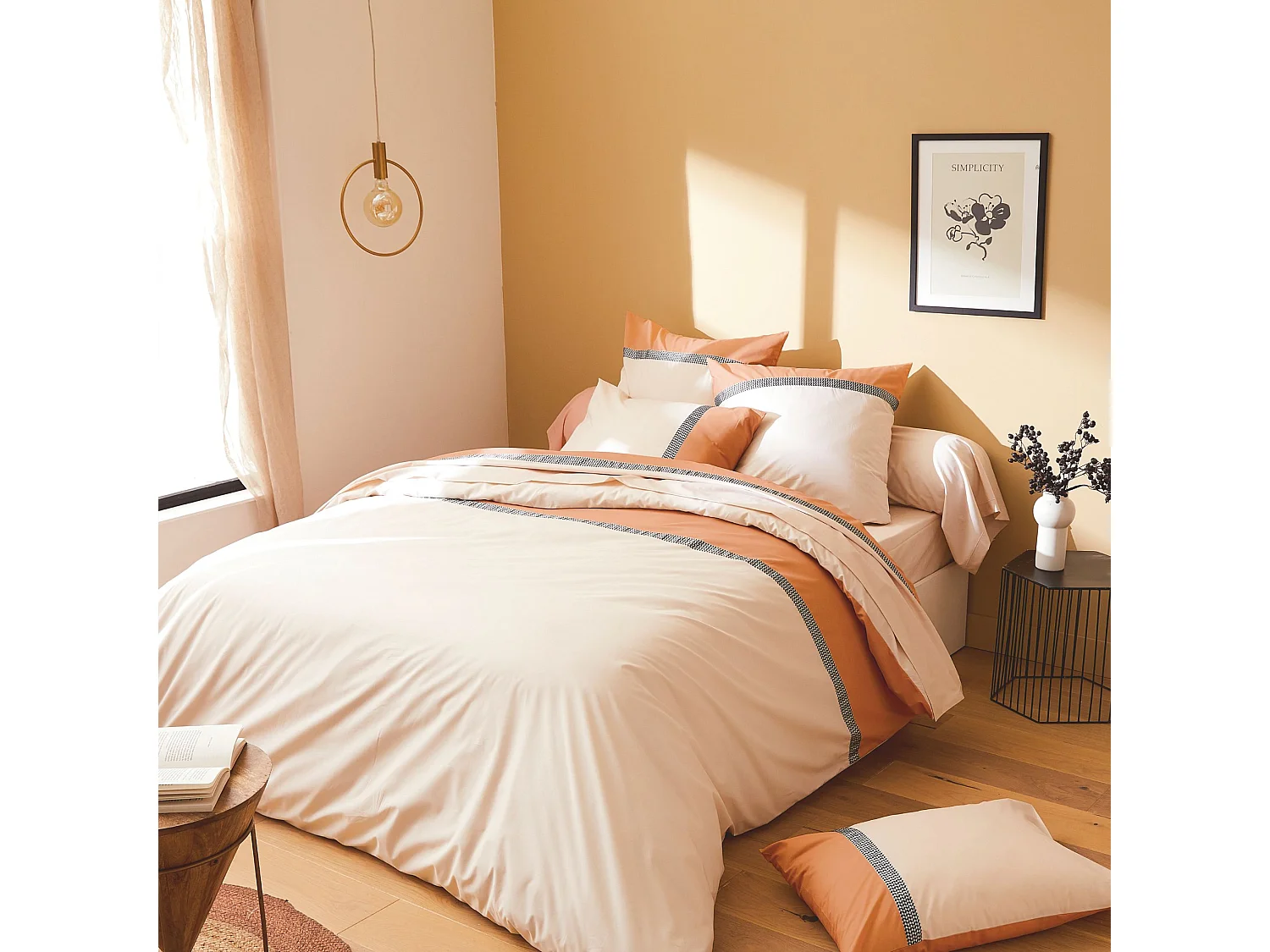 Parure de lit Macassar cognac - Tradilinge 200x200