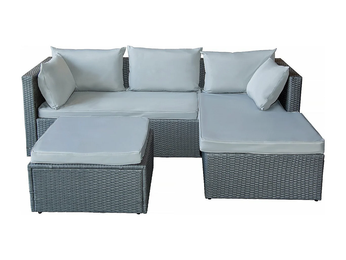 Gartenlounge aus Polyrattan 3-Sitzer "Diya" - Hellgrau