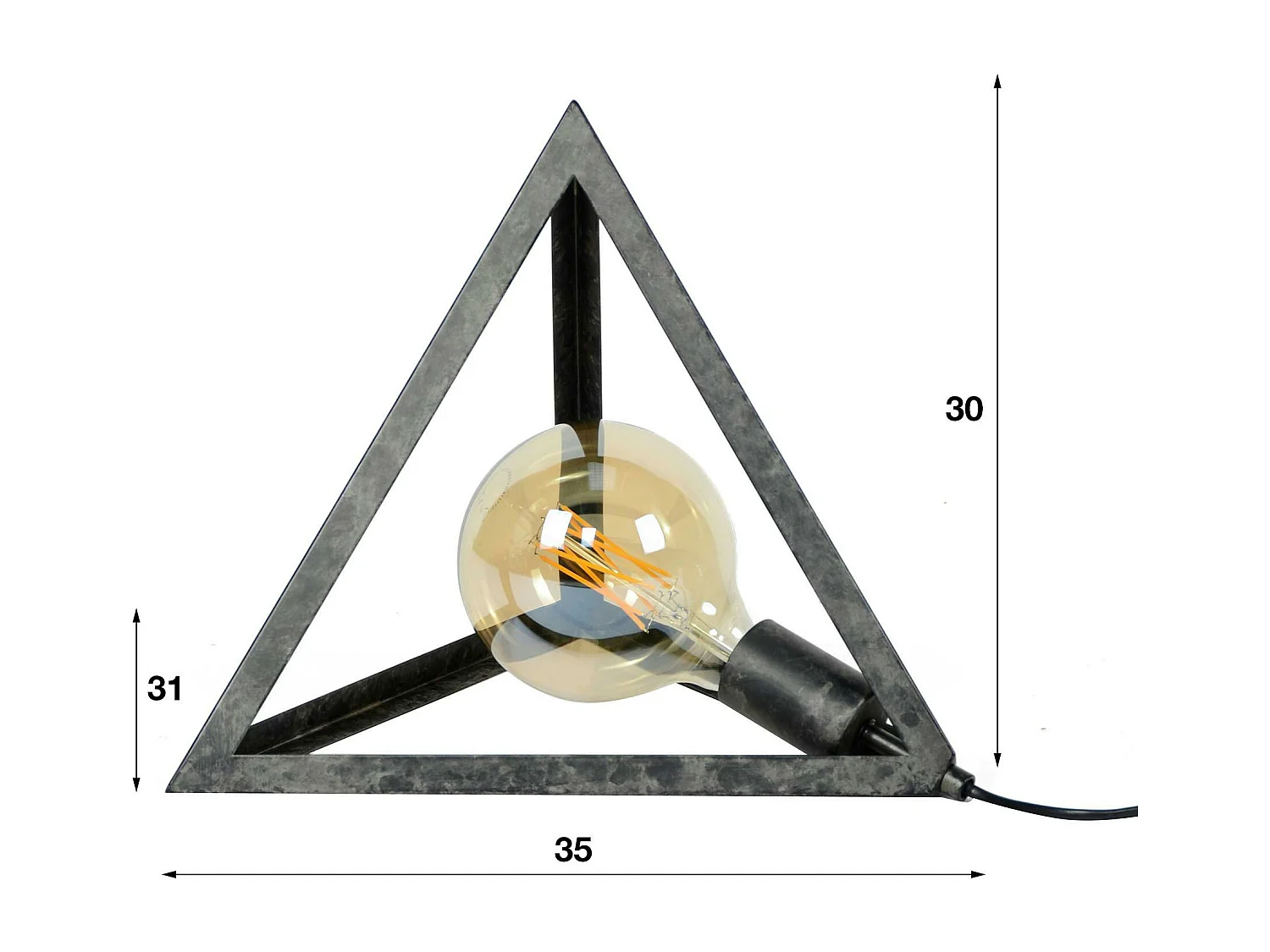 Lampe à poser industrielle forme pyramide RALF