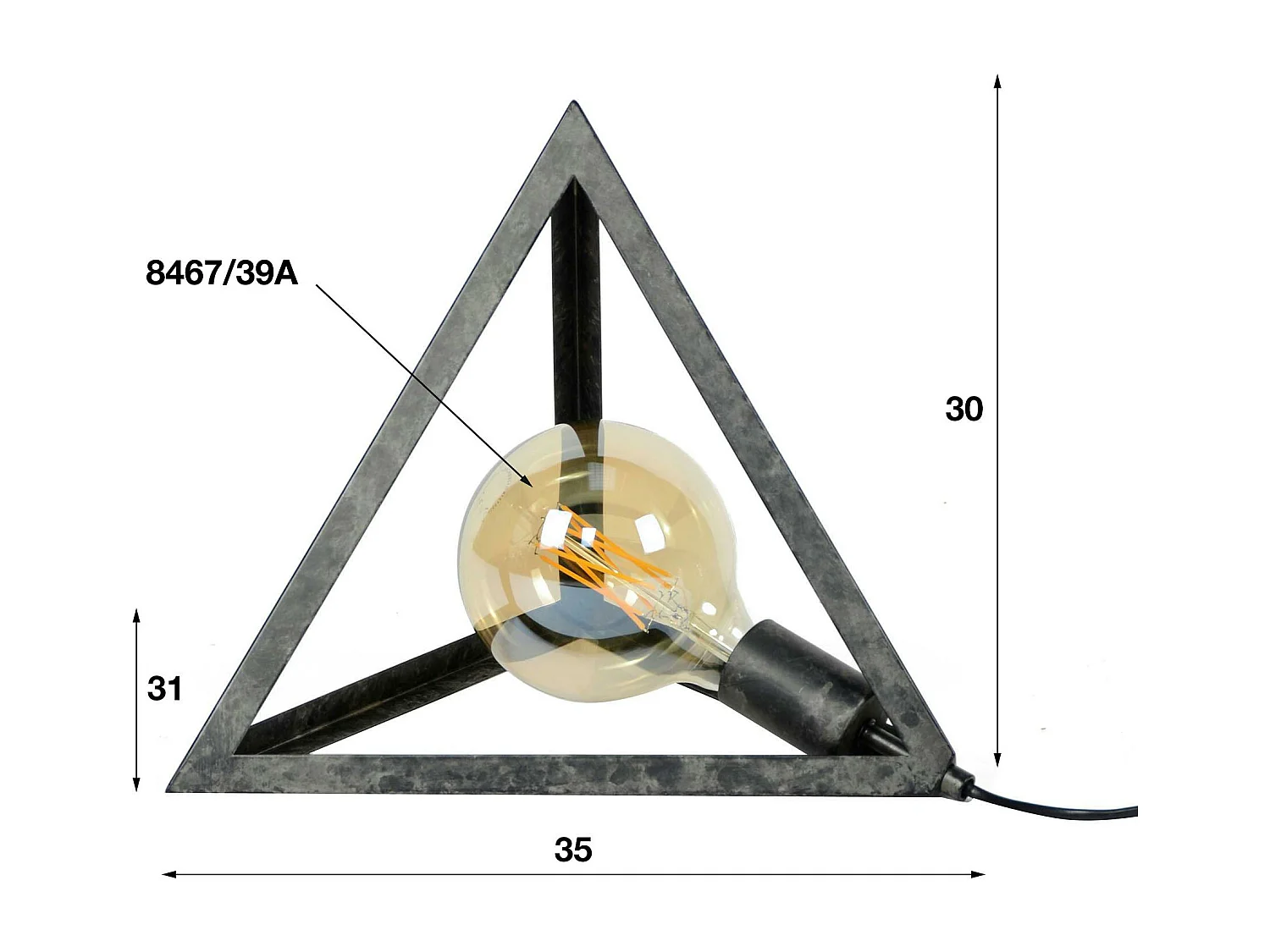 Lampe à poser industrielle forme pyramide RALF