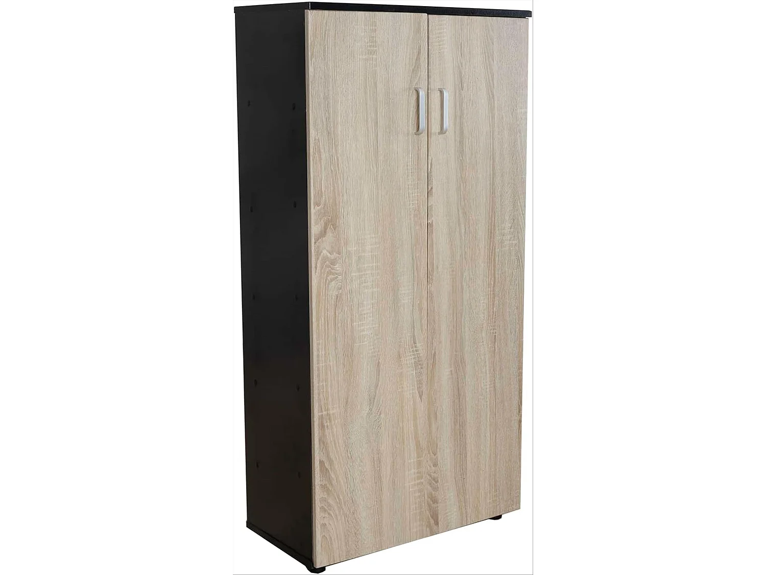 DUPI Zapatero Librería de Dos Puertas, Madera, Zapatero Puertas de Libro Mueble Auxiliar, Medidas: 60cms Ancho, 24,5cms Profundo, 124cms Alto (Taupe/Negro)