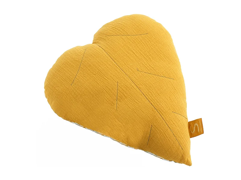 Cojín decorativo de algodón amarillo 30x30cm