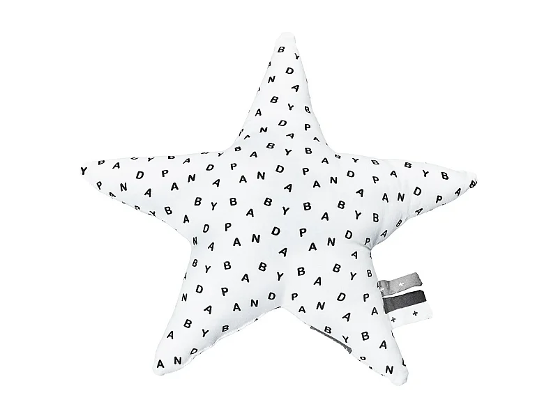 Cojín estrella algodón blanco 30x8cm