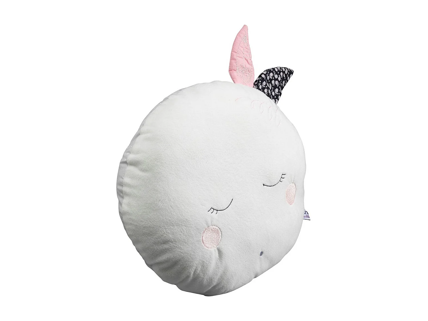 Coussin déco lune 30x30cm en polyester blanc MISS FLEUR DE LUNE - Sauthon