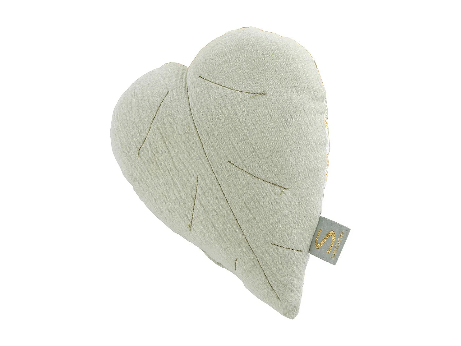 Coussin déco 26x23cm en coton vert tilleul PROMENONS NOUS - Sauthon