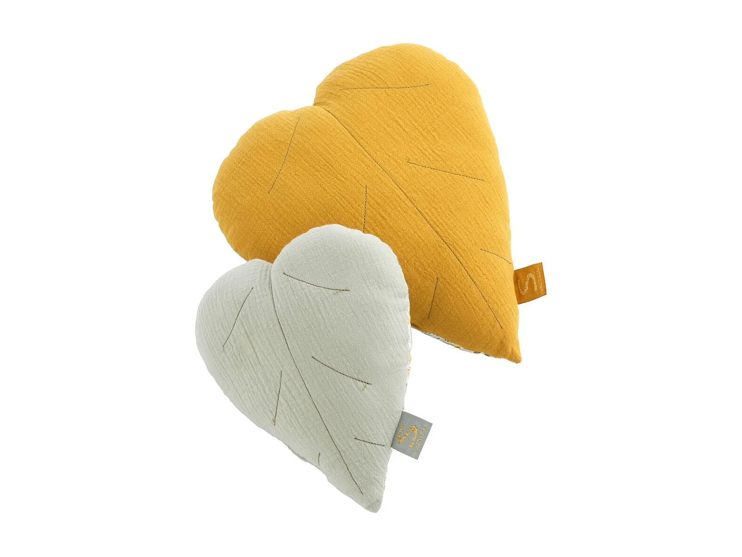 Coussin déco 26x23cm en coton vert tilleul PROMENONS NOUS - Sauthon