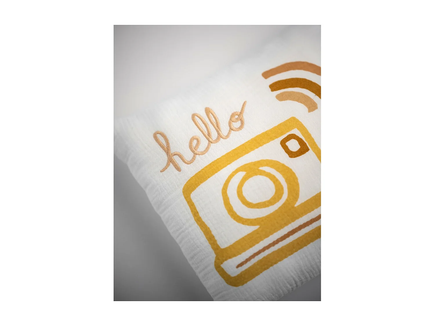 Coussin déco carré 25x25cm en coton blanc SUNLIGHT - Sauthon