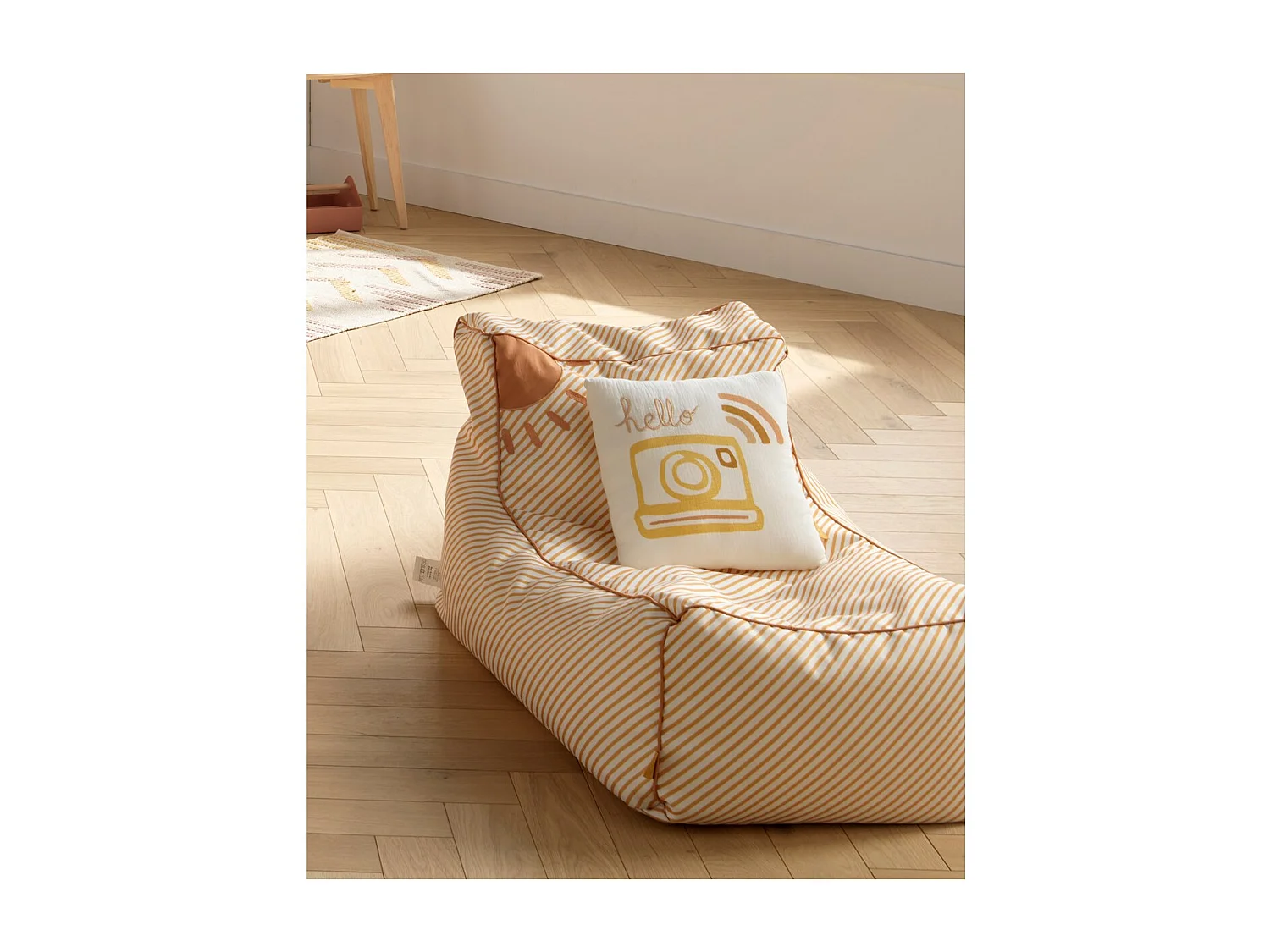 Coussin déco carré 25x25cm en coton blanc SUNLIGHT - Sauthon
