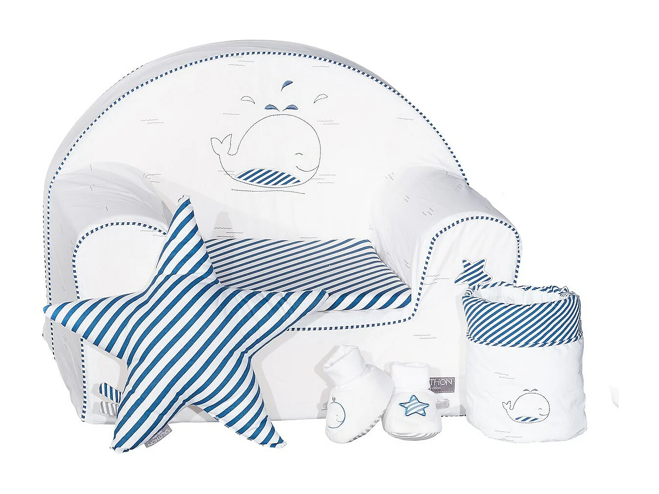 Cuscino a stella in cotone bianco