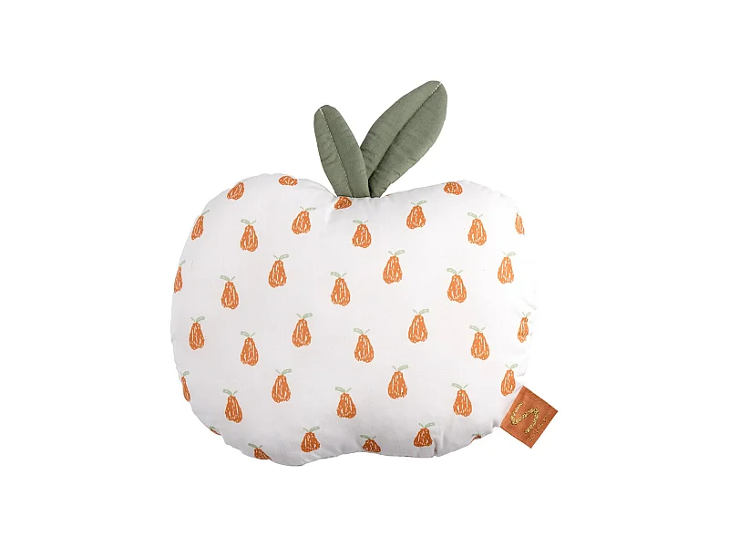 Coussin déco pomme 23x25cm en coton blanc BOTANICA - Sauthon