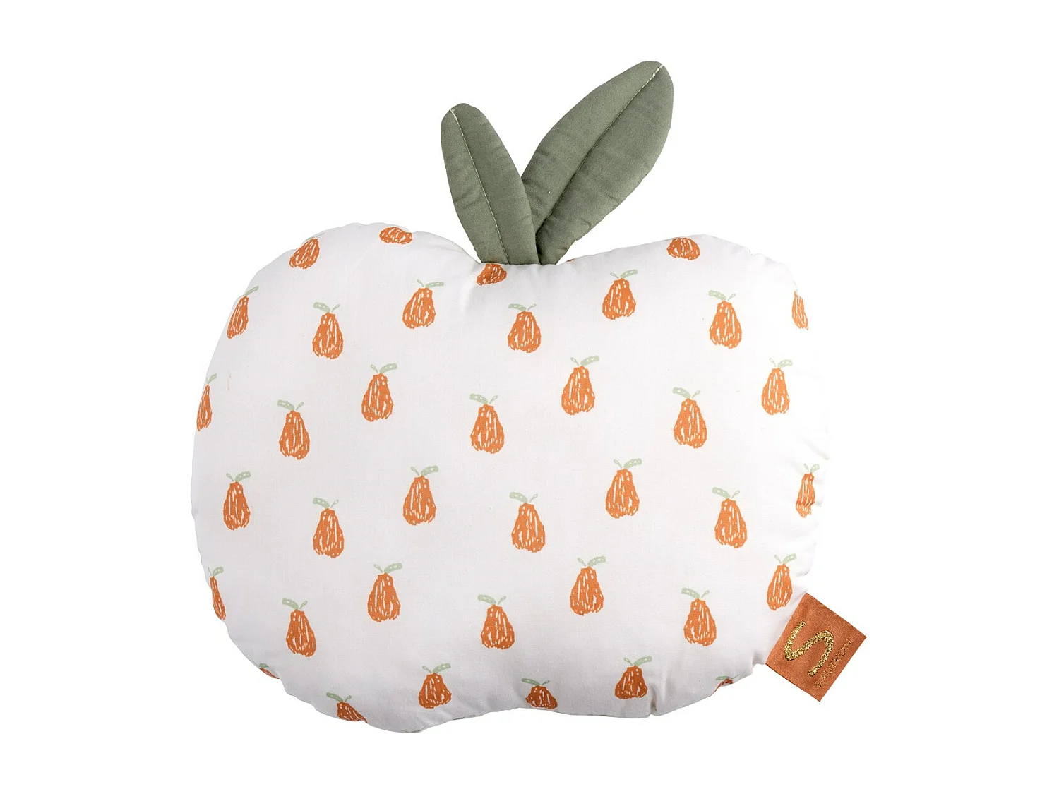 Coussin déco pomme 23x25cm en coton blanc BOTANICA - Sauthon