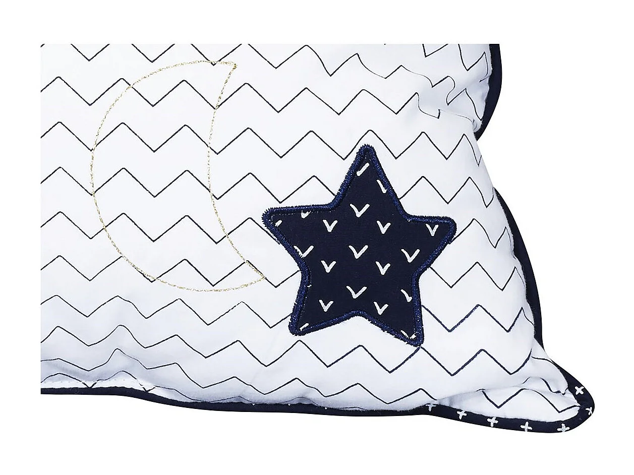 Coussin rectangulaire en coton blanc HELLO - Sauthon