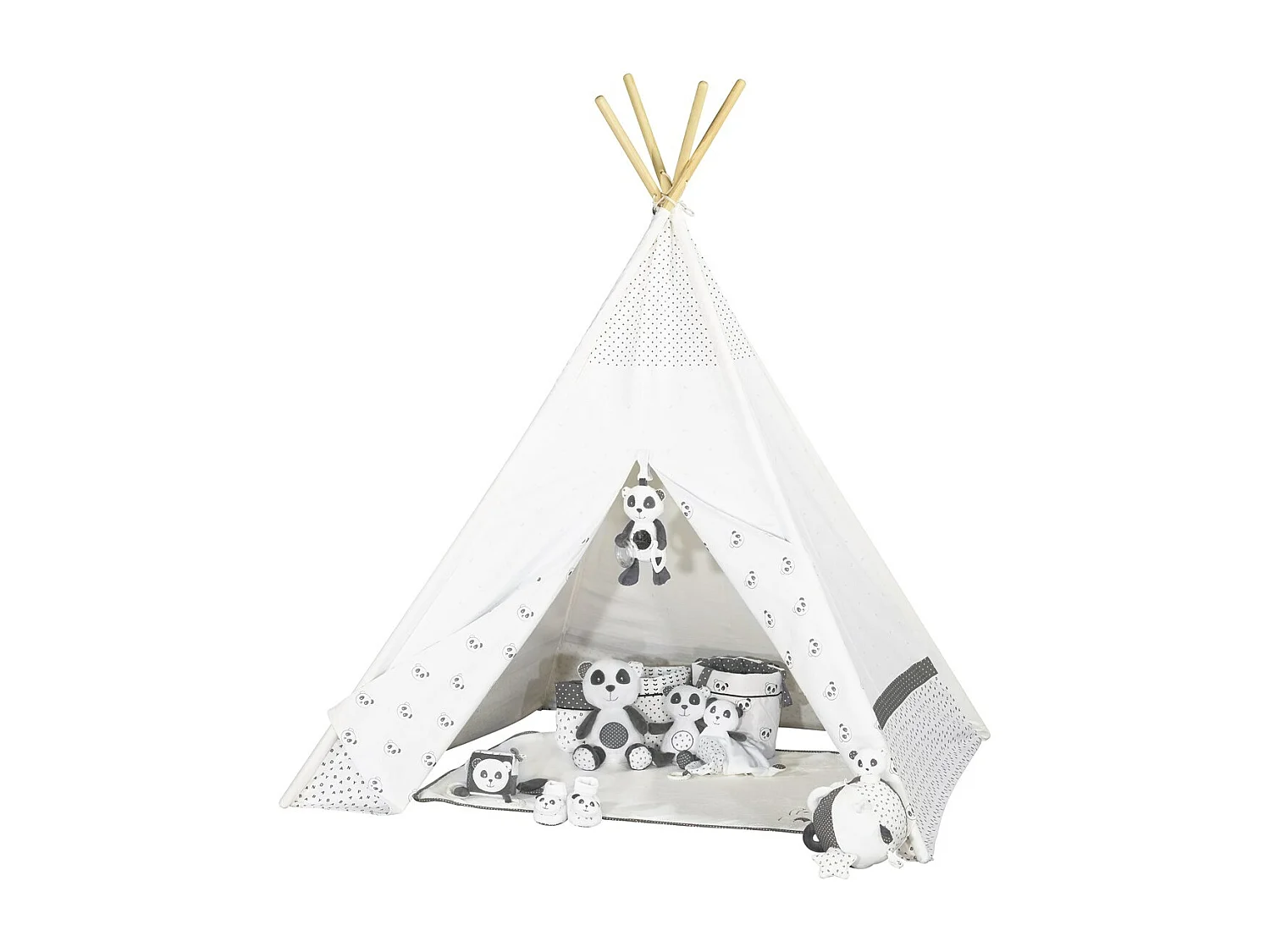 Tipi en toile en coton blanc CHAO CHAO - Sauthon